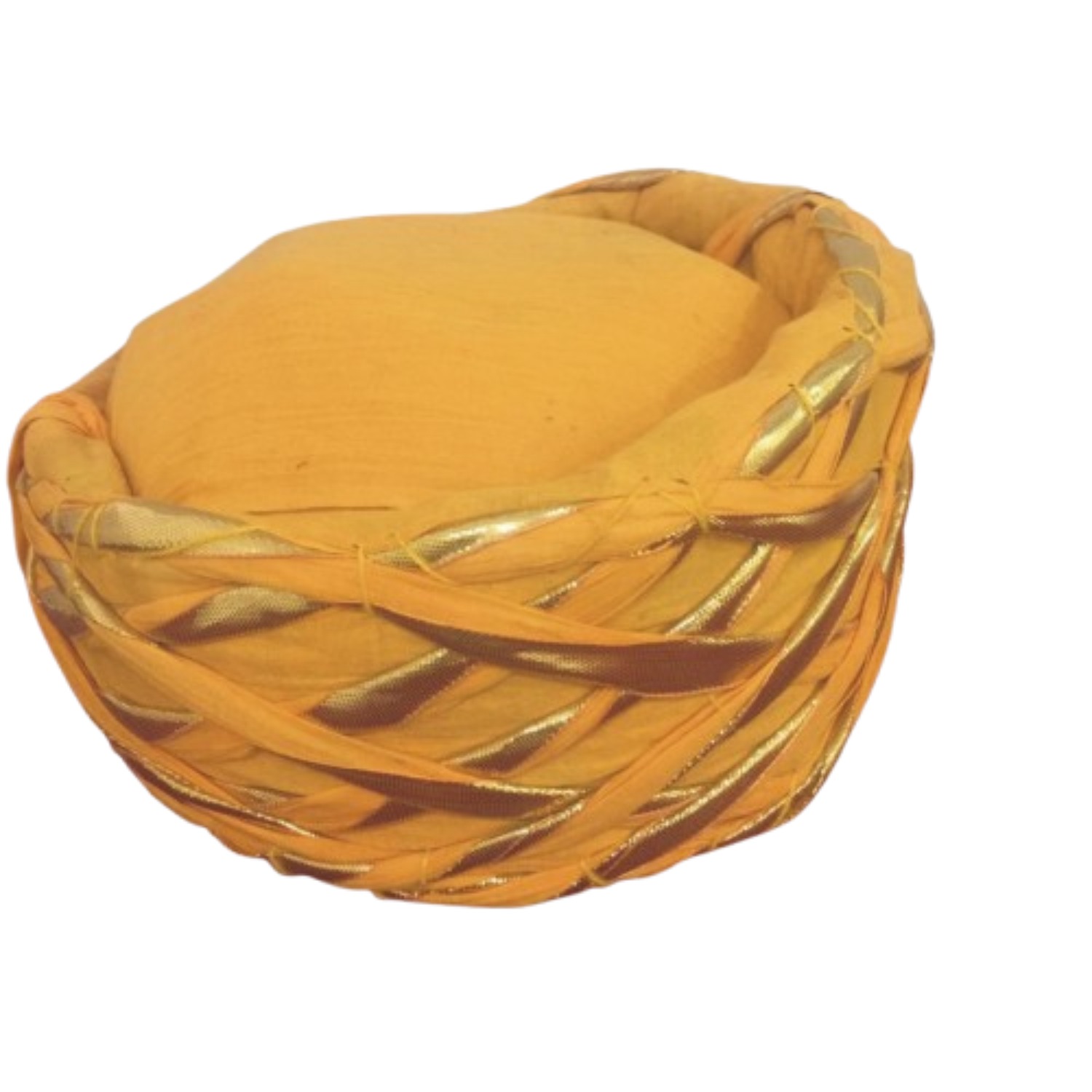 Traditional Yellow and Gold Munim Pagri, Decorative Turban