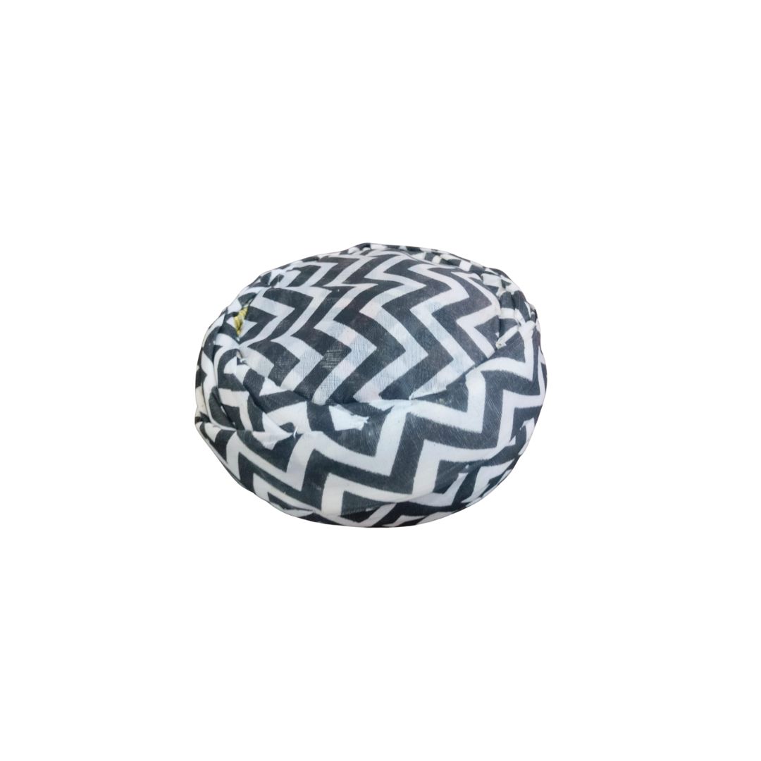 DEHATIBAZAR | Chevron Print Cotton Pagdi | Black and White Pattern | Traditional Headwear
