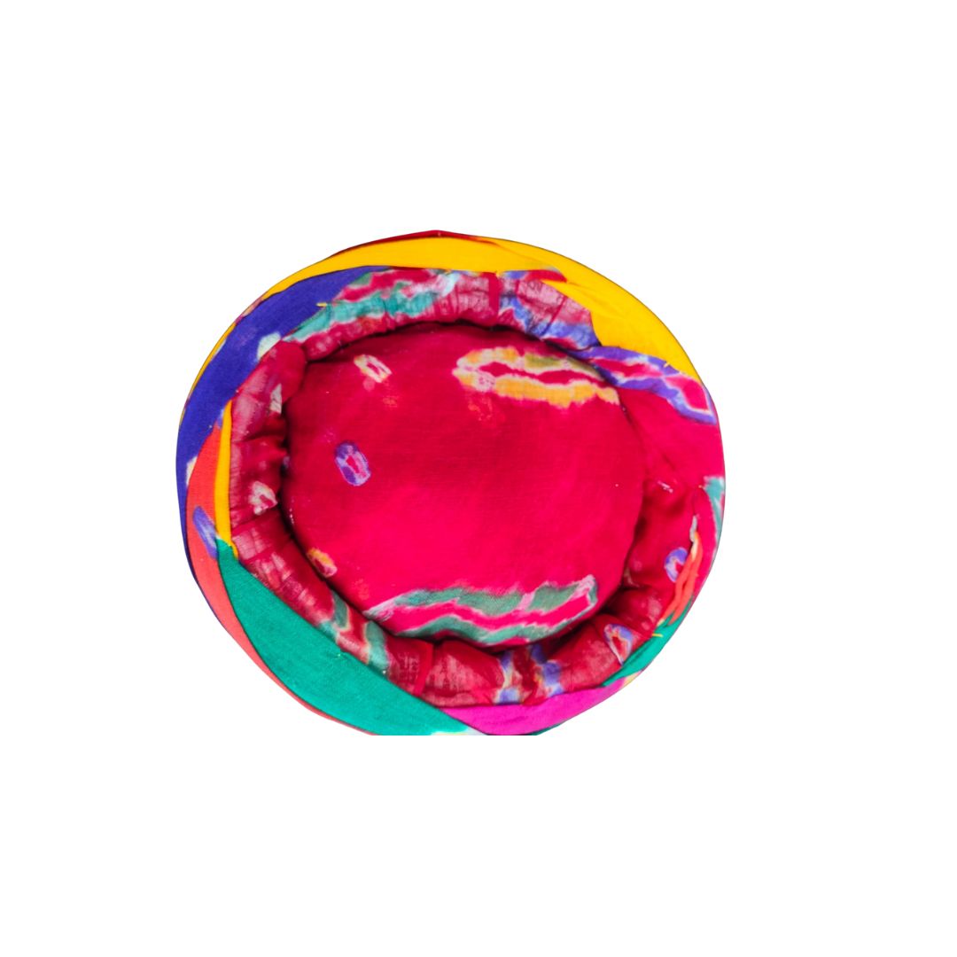 DEHATIBAZAR | Multicoloured Tie-Dye Rajputi Pagdi | Traditional Turban Headwear