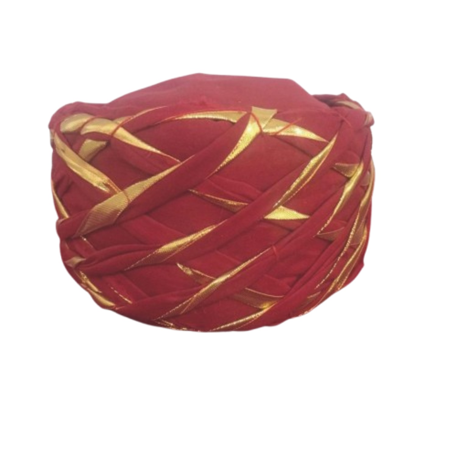 Traditional Red and Gold Munim Pagri, Decorative Turban