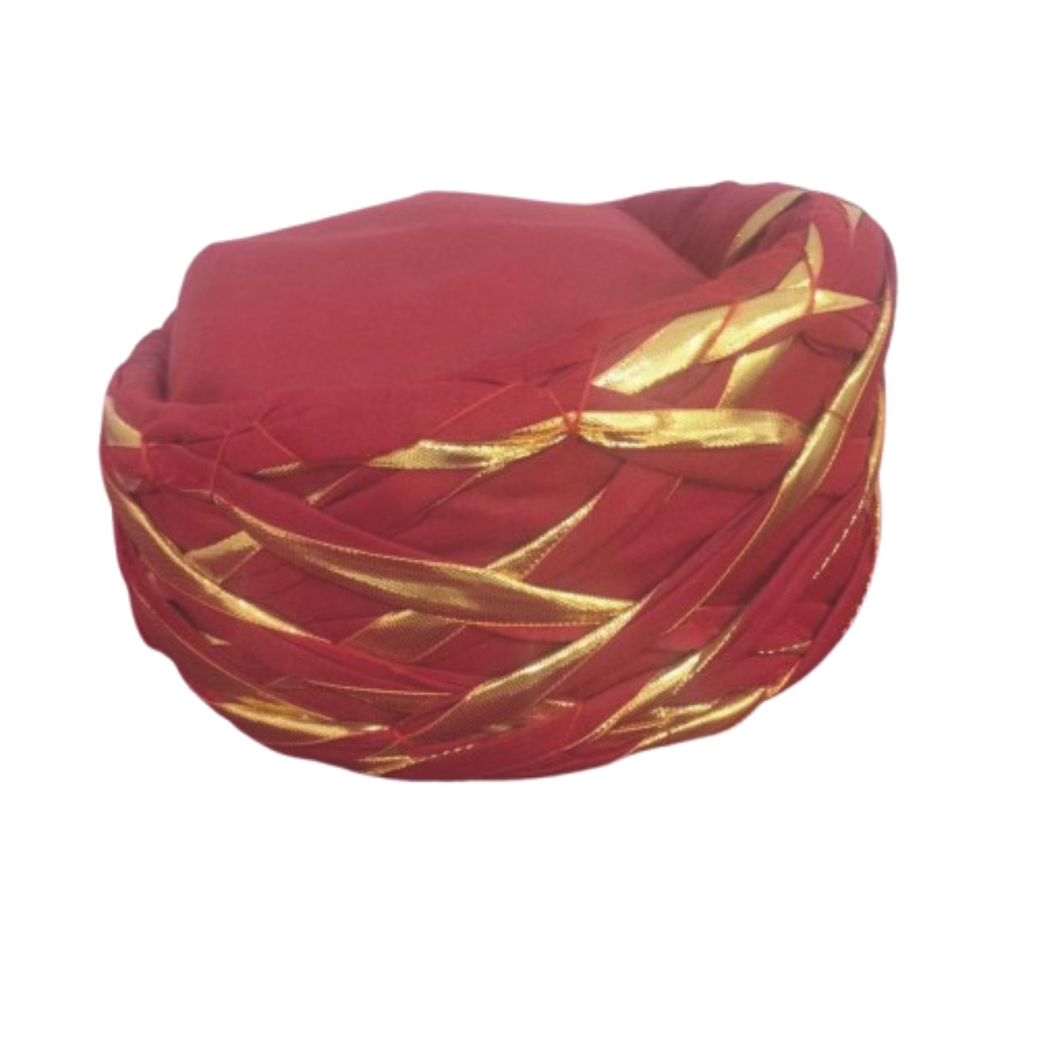 Traditional Red and Gold Munim Pagri, Decorative Turban
