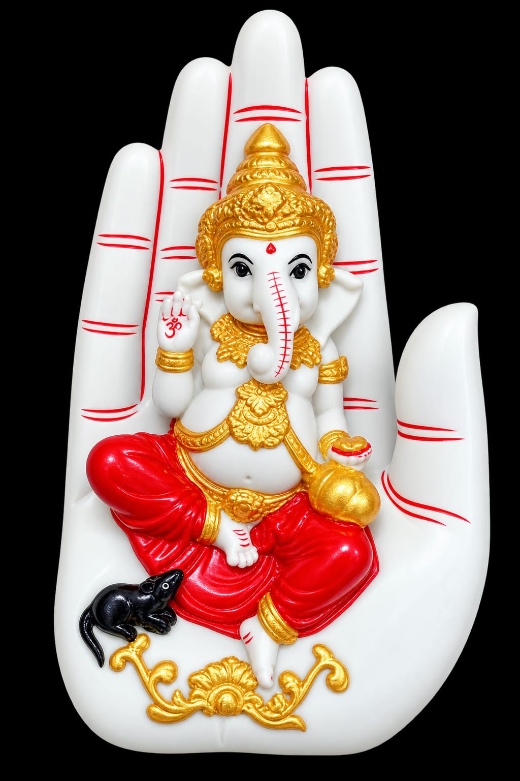 Resin Palm Ganesh – 6 Inch