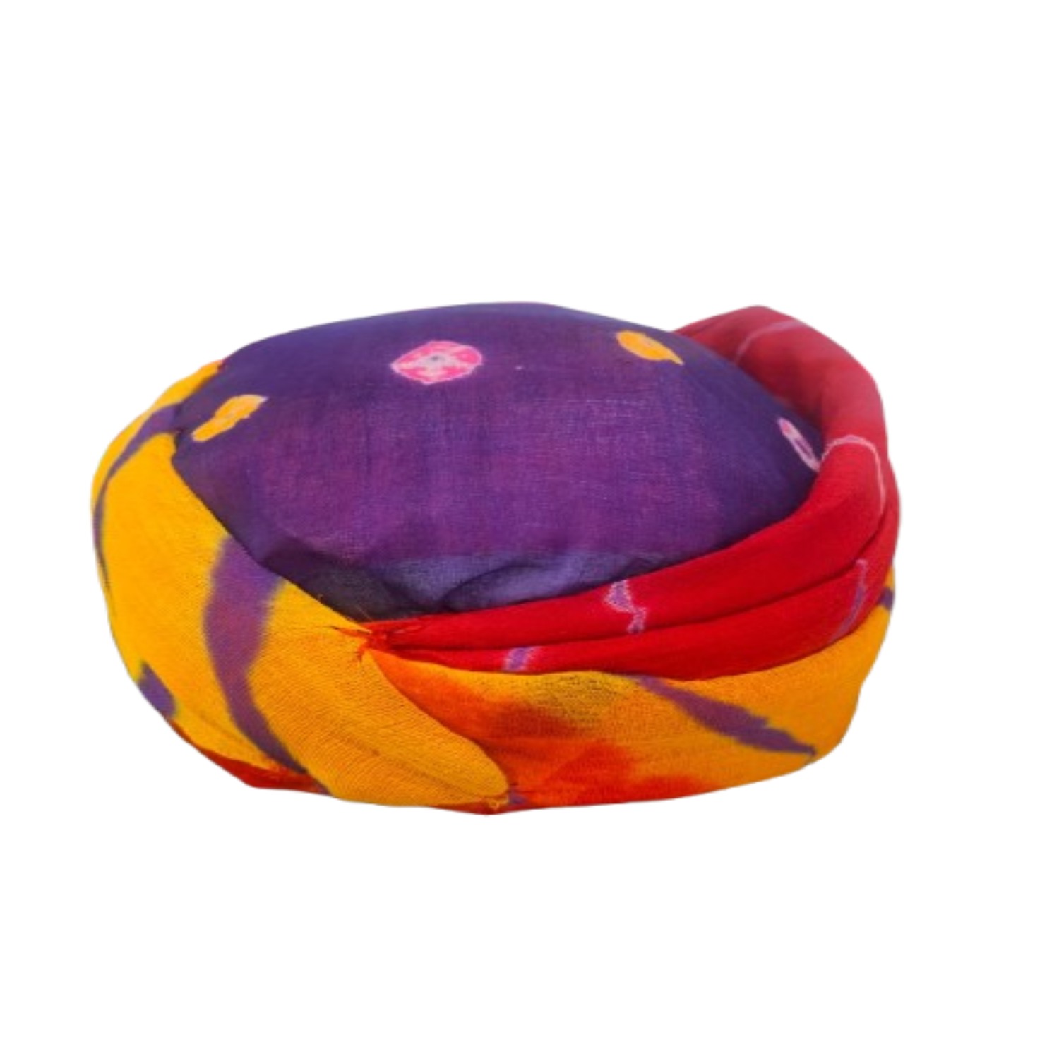 Traditional Rajasthani Safa Pagri Turban, Purple Yellow Red Multi-Colour