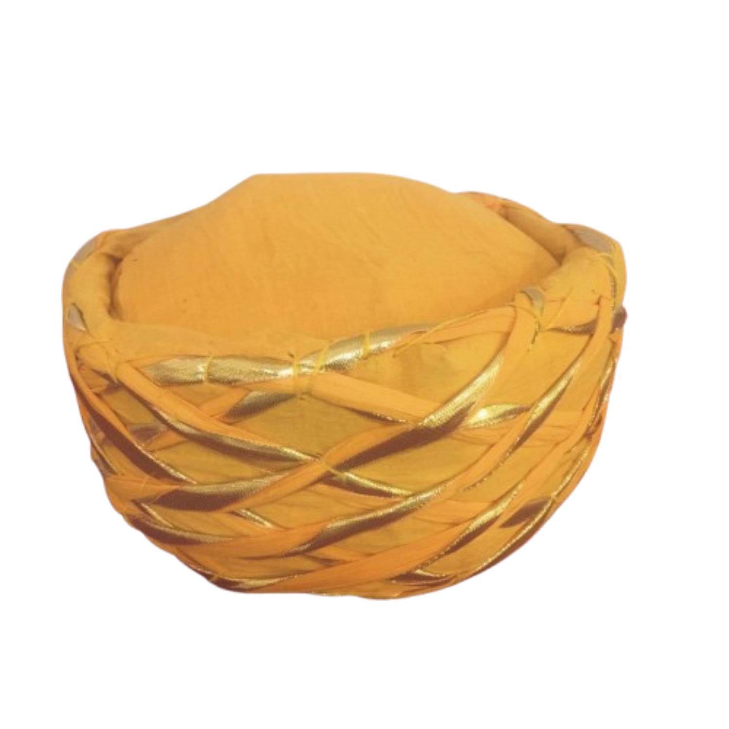 Traditional Yellow and Gold Munim Pagri, Decorative Turban