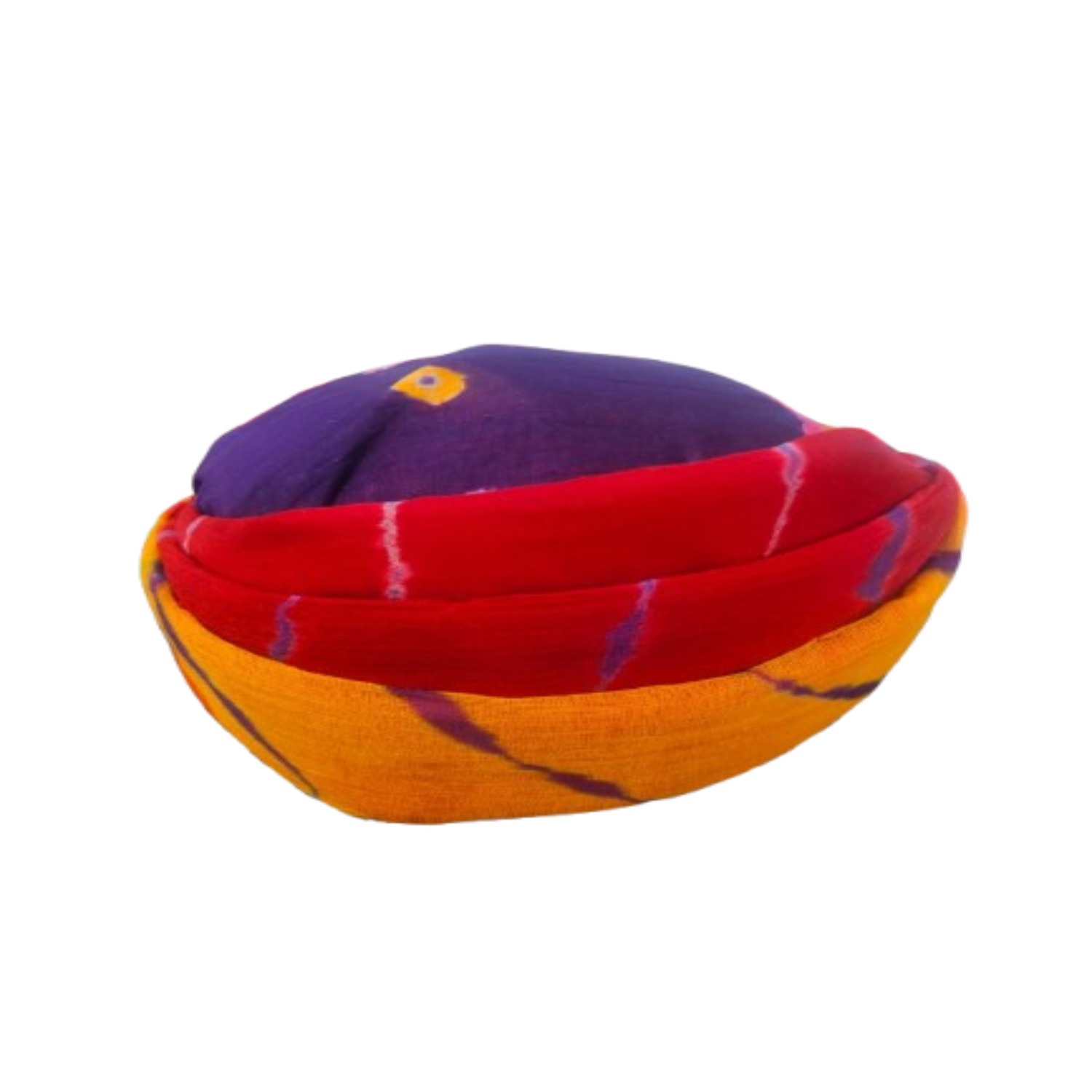 Traditional Rajasthani Safa Pagri Turban, Purple Yellow Red Multi-Colour