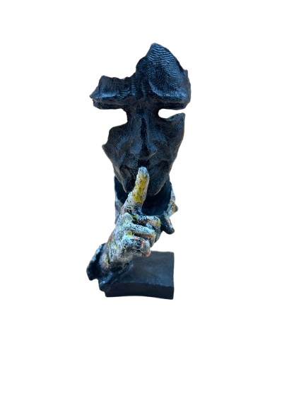 Black Resin Art Face Sculptures, Set of 3 Decorative Busts, Modern Abstract Home Décor