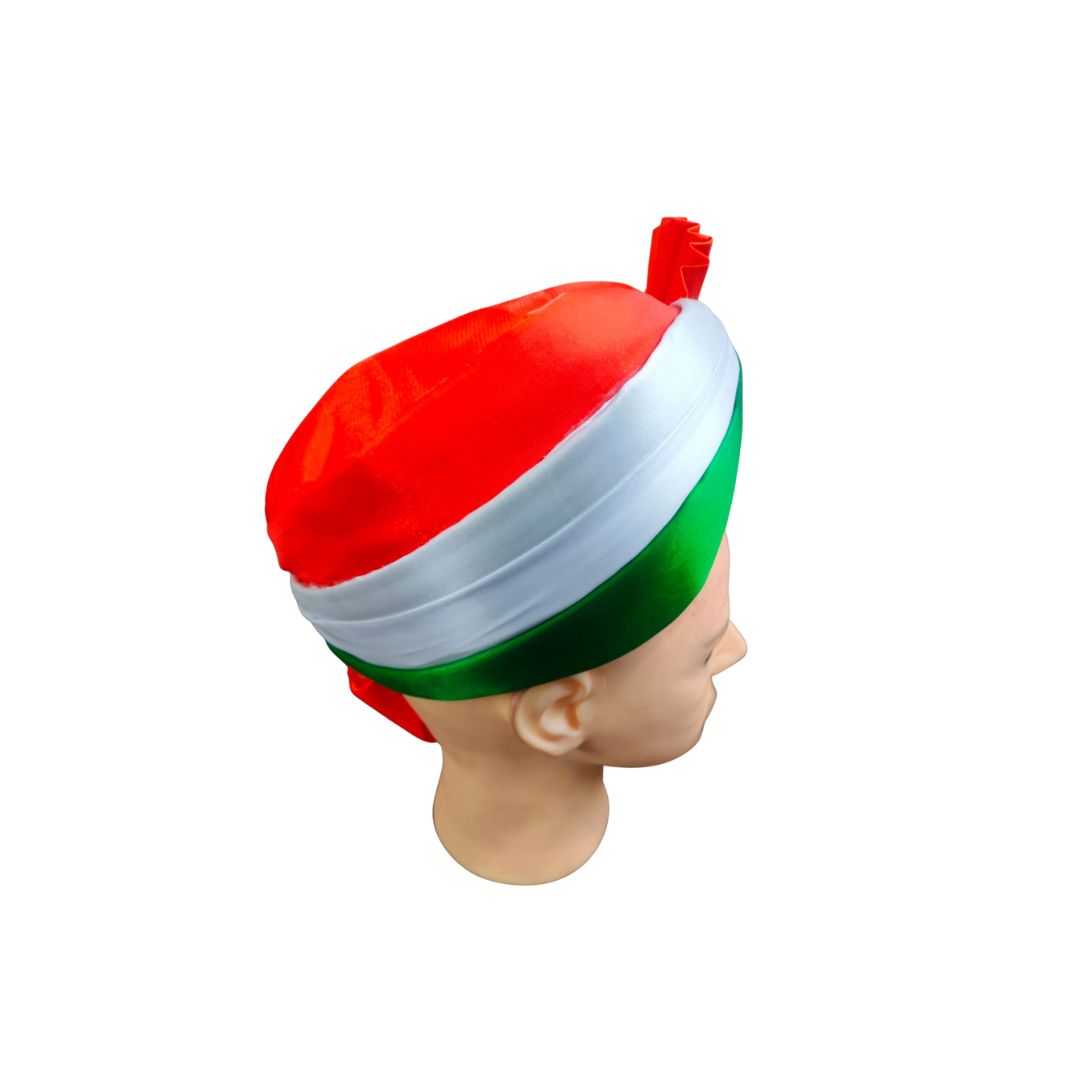 DEHATIBAZAR | Indian Tricolour Safa Turban | Traditional Style, Orange White Green