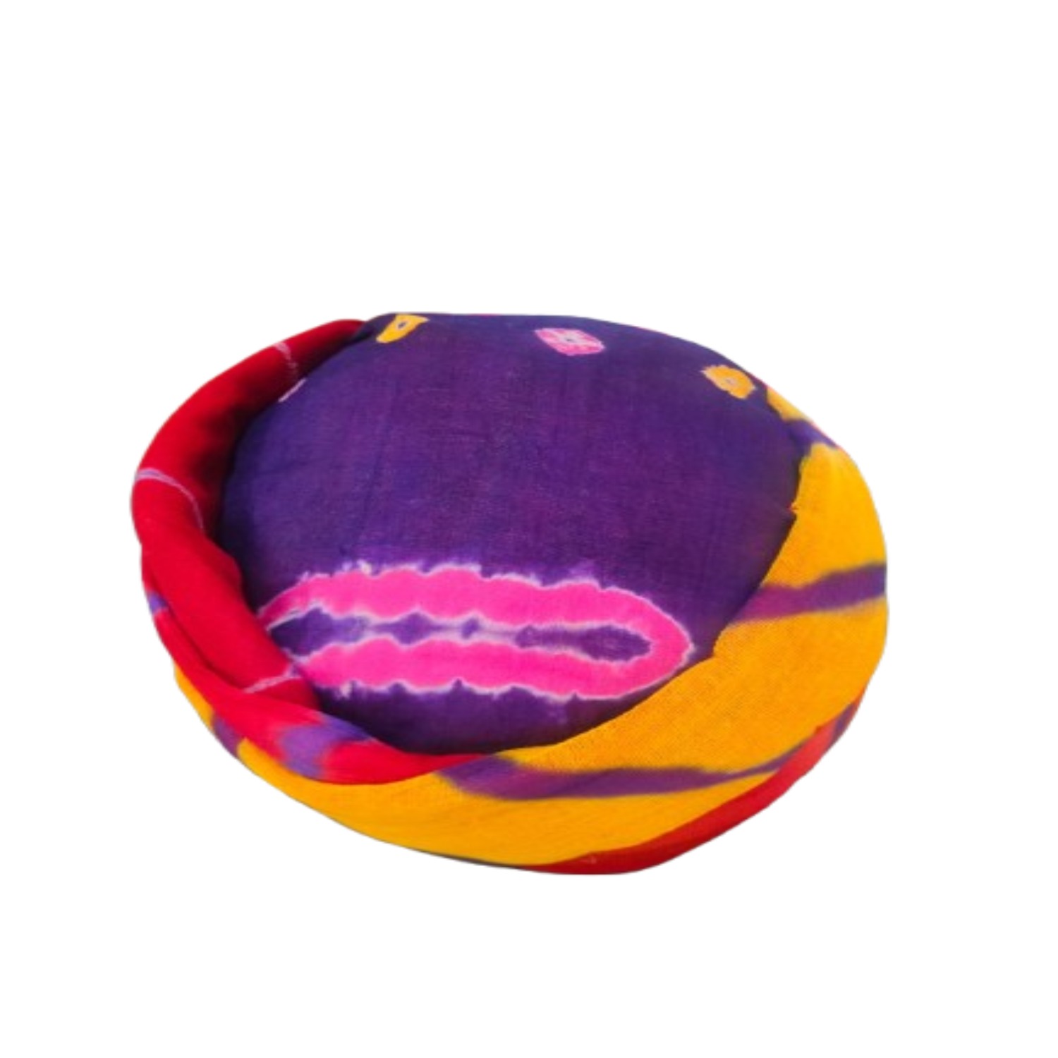 Traditional Rajasthani Safa Pagri Turban, Purple Yellow Red Multi-Colour