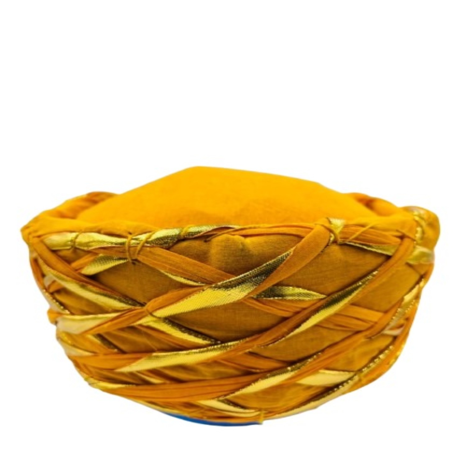 Traditional Yellow and Gold Munim Pagri, Decorative Turban
