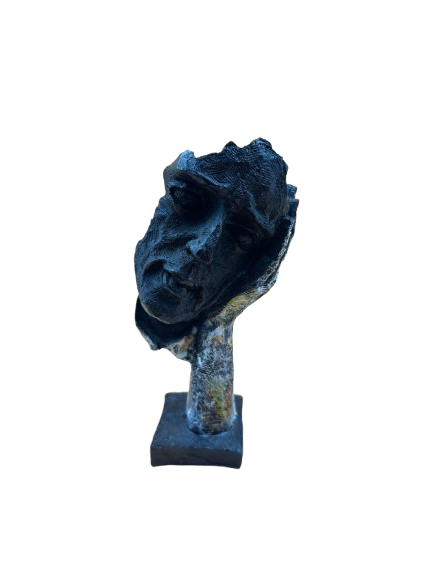 Black Resin Art Face Sculptures, Set of 3 Decorative Busts, Modern Abstract Home Décor